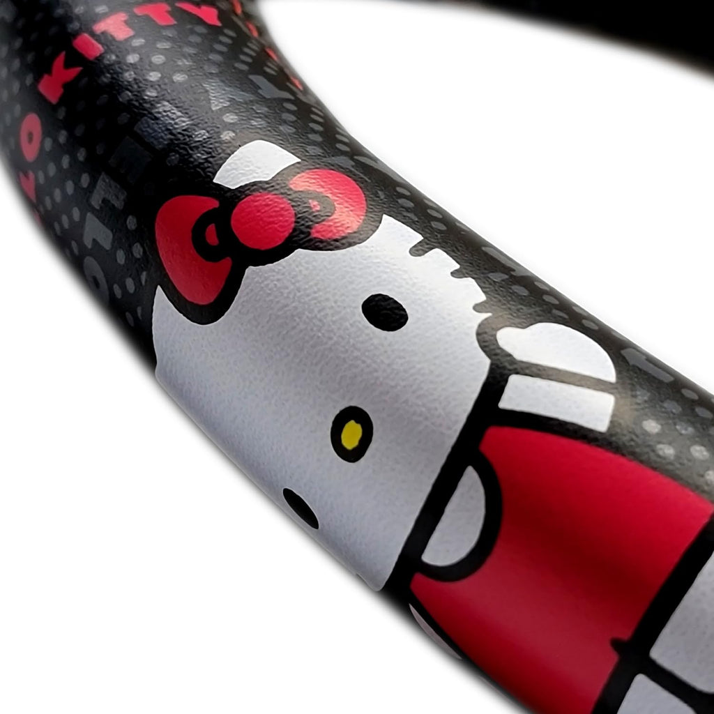 Hello Kitty Car Steering Wheel Cover Cord Design Air Freshener Bundle Univesal Fit Standard Size(14" 1/2-15" 1/4)