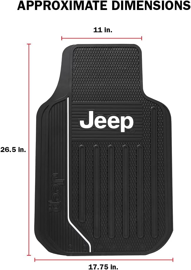 Plasticolor Jeep Elite 4-Piece Front and Rear Floor Mat Kit