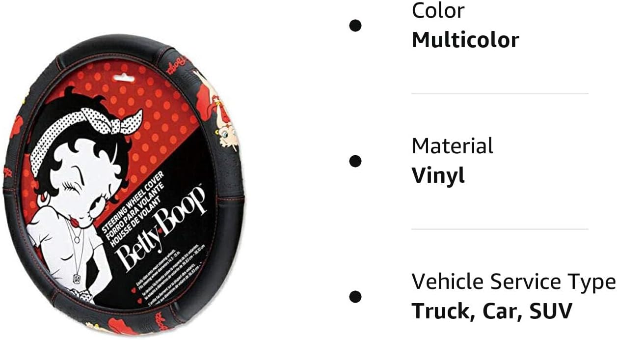 Plasticolor 006709R01 Betty Boop Skyline Car Truck SUV Steering Wheel Cover - Yupbizauto