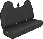 Caterpillar Custom Fit Front Black Bench Seat Cover with Utility Pockets for Ford F250 / F350 / F450 / F550 (1999-2007) - Durable Grey Oxford Super Duty Interior Truck Seat Cover Bundle - Yupbizauto