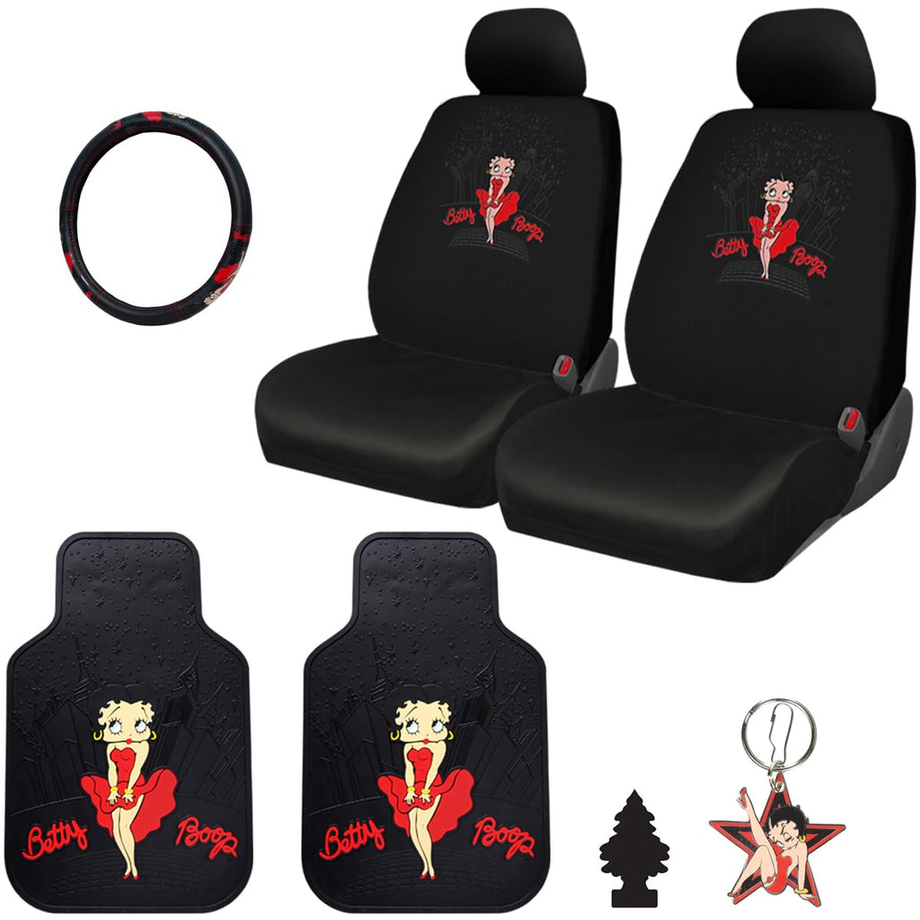 Betty Boop Skyline Seat Covers, Mats & Steering Wheel Bundle - image 8