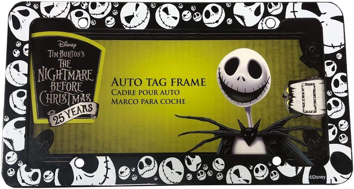 Plasticolor Nightmare Before Christmas Jack Skellington Car Truck SUV Seat and Headrest Covers Bundle Set with Front Seat Protector, Auto Accessories, Halloween Decor, Universal Fit, Black - Yupbizauto