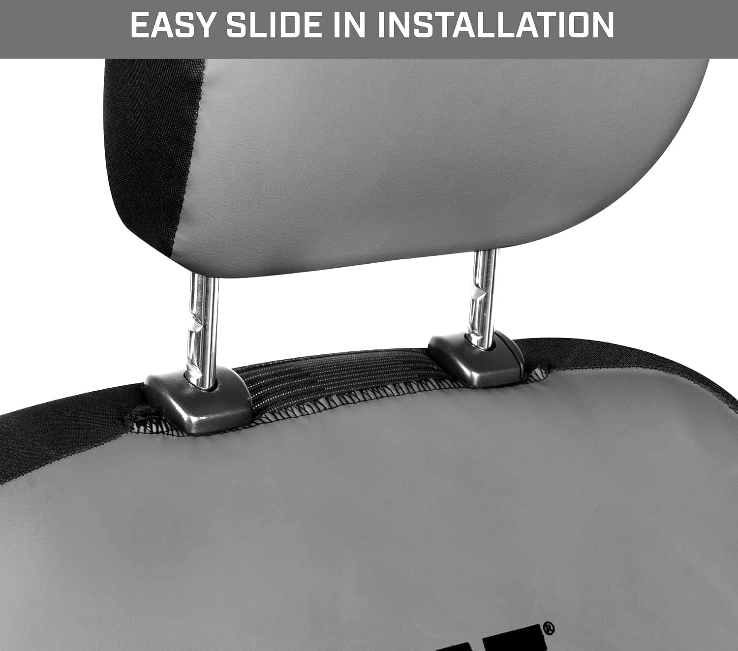 Caterpillar Black & Grey Faux Leather Front Seat Covers for Cars & Trucks - Durable Automotive Seat Cover Set with Bonus Air Freshener - Stylish Protection for Your Vehicle's Interior - Yupbizauto