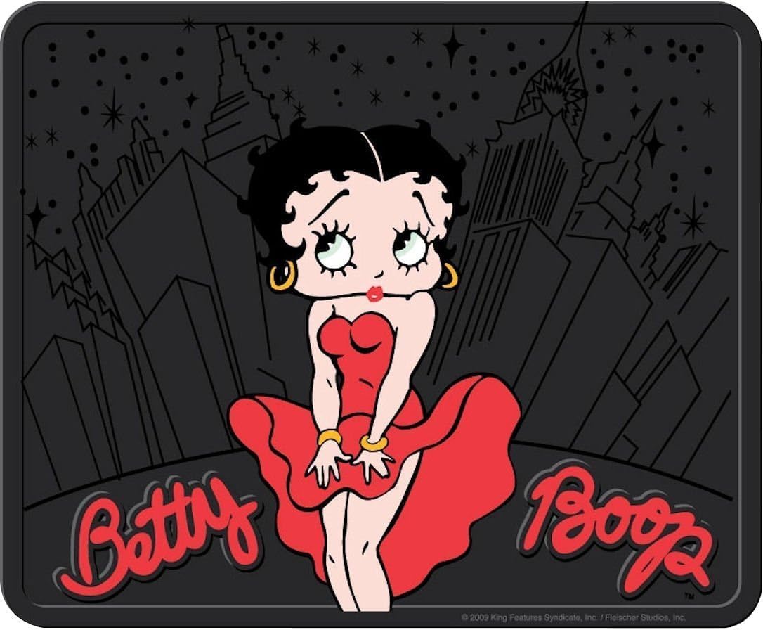 4PC Front & Rear Rubber Floor Mats Set - Betty Boop - NY New York City Sky Line - Yupbizauto
