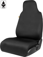 Caterpillar Waterproof Automotive Seat Cover for Cars Trucks and SUVs, 1 Piece Bundle Pack – Durable Neoprene Seat Protector for Front Seats, Black Car Seat Cover with Black Trim - Yupbizauto