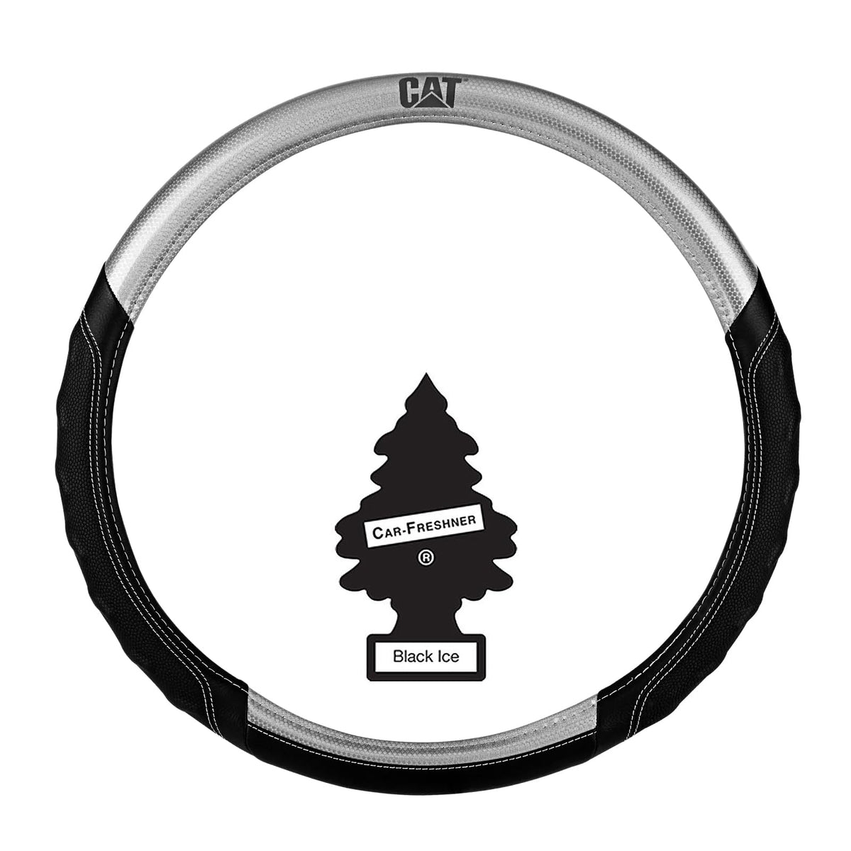 Extra Large 18in Steering Wheel Cover Black Silver Truck RV Air Bundle