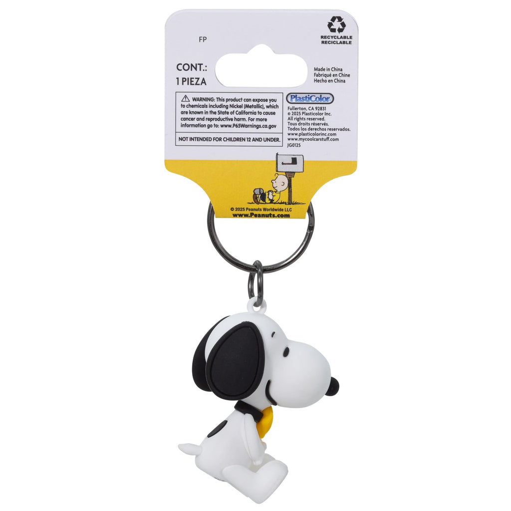 Yupbizauto Peanuts Snoopy & Woodstock 3D Keychain with Little Tree Air Freshener – Officially Licensed Car Key Ring Bundle Gift Set for Bags, Keys & Backpacks - Yupbizauto