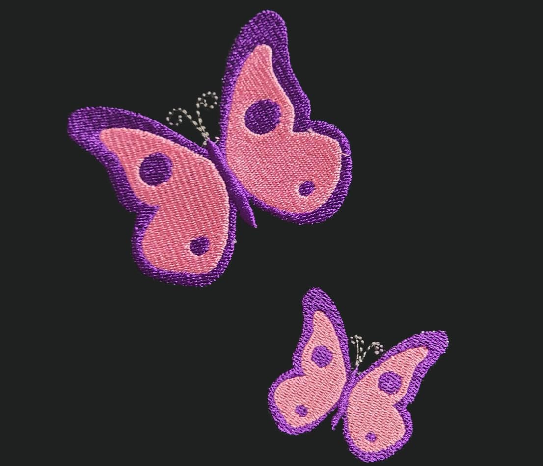 Universal Fit Car Seat Covers - Premium Black Flat Cloth with Stylish Cute Embroidery Butterfly Design, Front & Rear Set for 50/50 & 60/40 Split Rear Seats (Durable Protective Seat Cover) - Yupbizauto