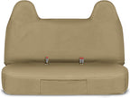 Caterpillar Custom Fit Front Beige Bench Seat Cover with Utility Pockets for Ford F250 / F350 / F450 / F550 (1999-2007) - Durable Beige Oxford Super Duty Interior Truck Seat Cover Bundle - Yupbizauto