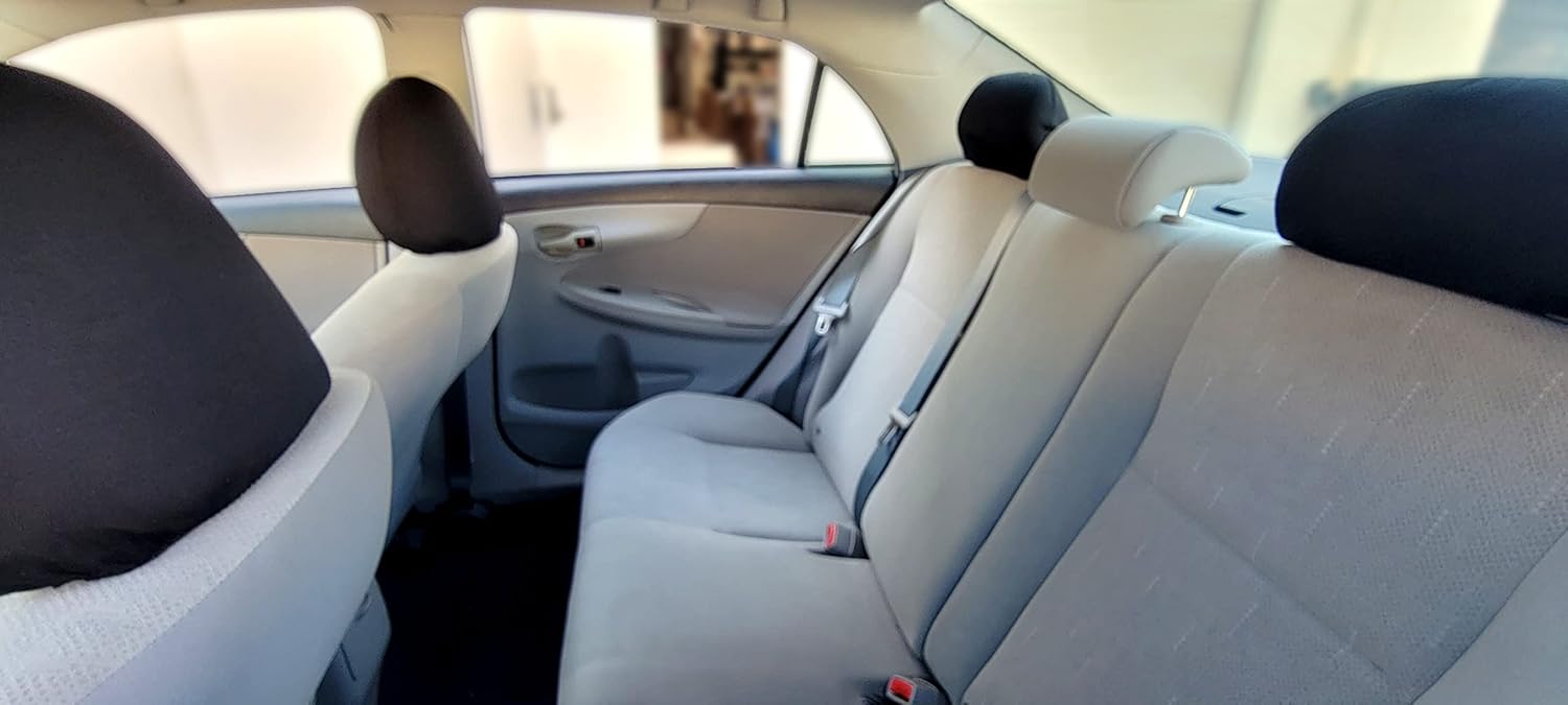 Headrest Covers for Cars & Trucks – Set of 4 Solid Black Polyester Covers with Foam Backing for DVD & TV Monitors for Most Vehicles – Durable & Stylish Protection - Yupbizauto