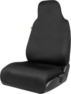 Caterpillar Waterproof Automotive Seat Cover for Cars Trucks and SUVs, 1 Piece Bundle Pack – Durable Neoprene Seat Protector for Front Seats, Black Car Seat Cover with Black Trim - Yupbizauto
