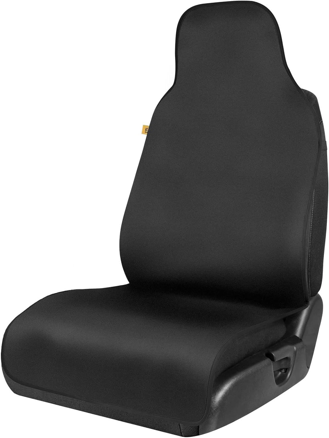 Caterpillar Waterproof Automotive Seat Cover for Cars Trucks and SUVs, 1 Piece Bundle Pack – Durable Neoprene Seat Protector for Front Seats, Black Car Seat Cover with Black Trim - Yupbizauto