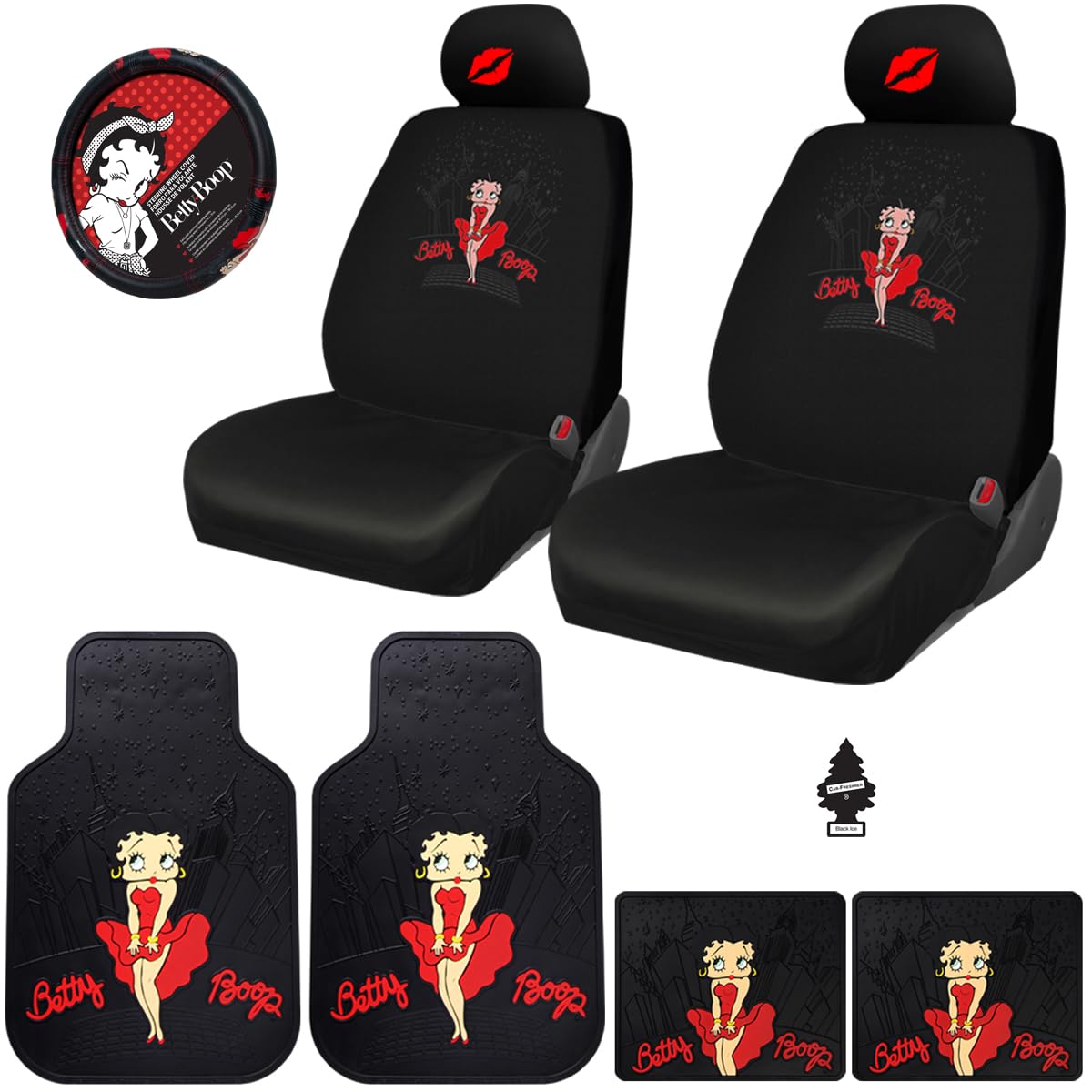 Betty Boop Skyline Car Bundle Seat Covers Mats Set - image 8
