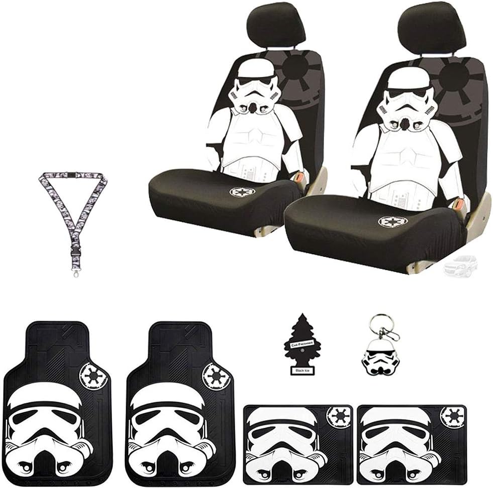 New Plasticolor Star Wars Stormtrooper Car Truck SUV Seat Covers Floor Mat Set with Air Freshener - Yupbizauto
