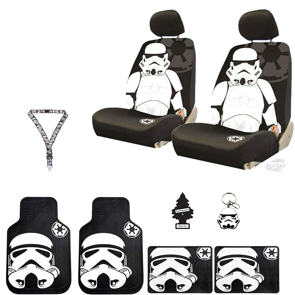 New Plasticolor Star Wars Stormtrooper Car Truck SUV Seat Covers Floor Mat Set with Air Freshener - Yupbizauto