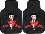 Two front Betty Boop New York Skyline rubber floor mats