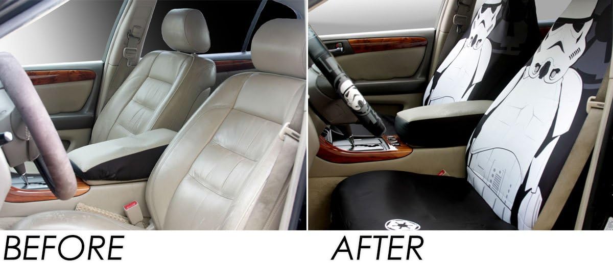 New Plasticolor Star Wars Stormtrooper Car Truck SUV Seat Covers Floor Mat Set with Air Freshener - Yupbizauto