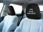 Rideshare Tips Appreciated embroidered headrest covers set of two