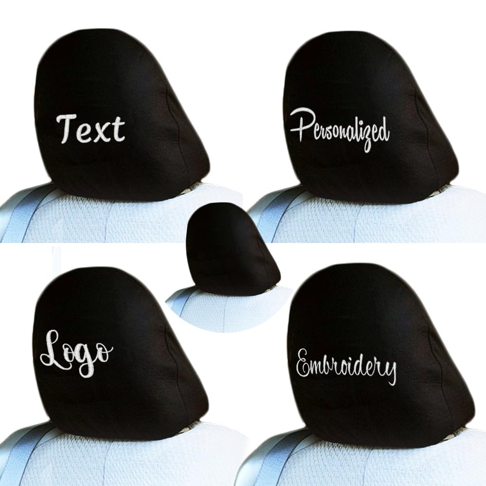 Personalized Embroidered Headrest Covers, 5-Piece Set