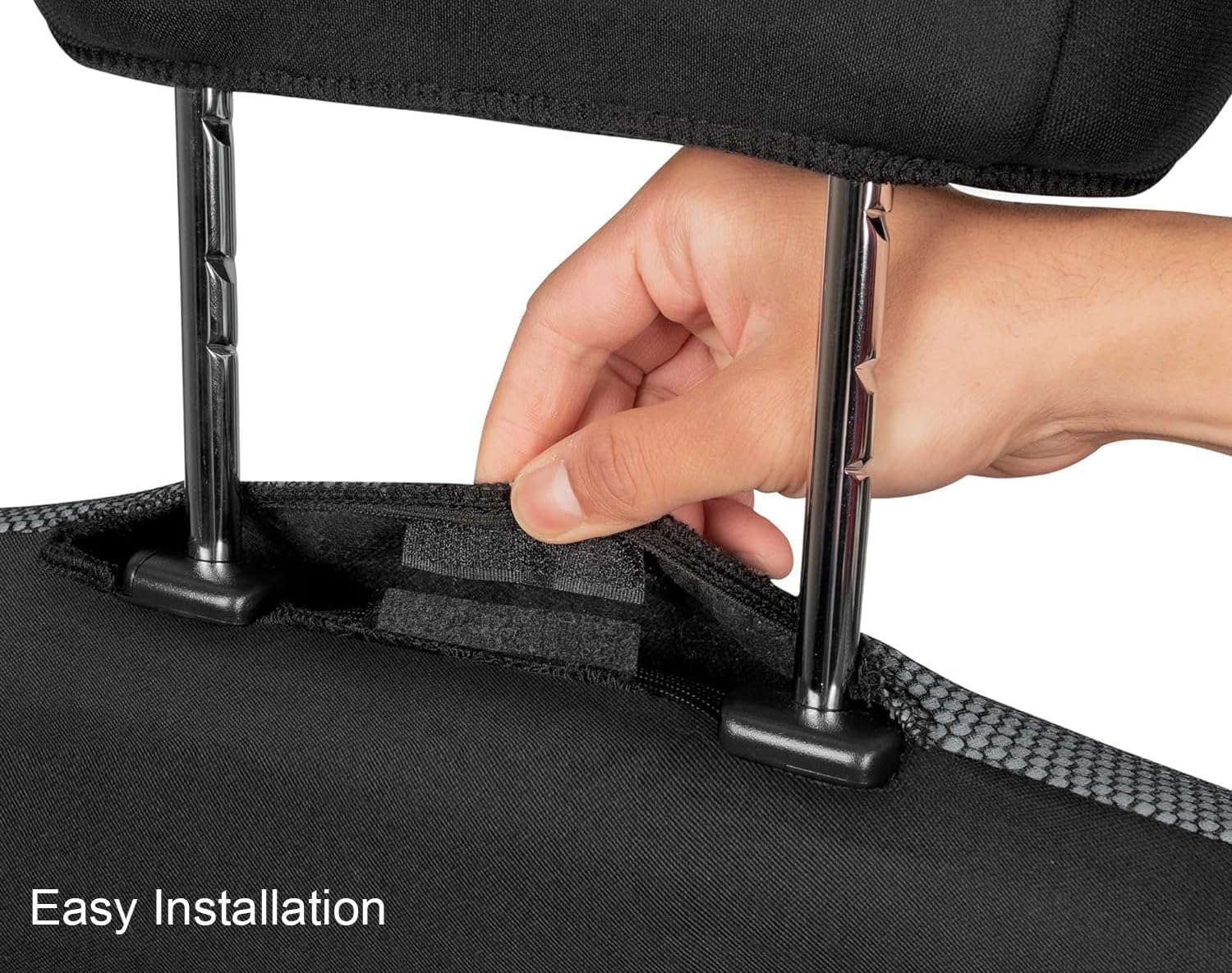 Caterpillar Car Truck Seat Covers for Front Seats Set - Black and Blue Automotive Seat Covers Bundle with Air Freshener - Yupbizauto