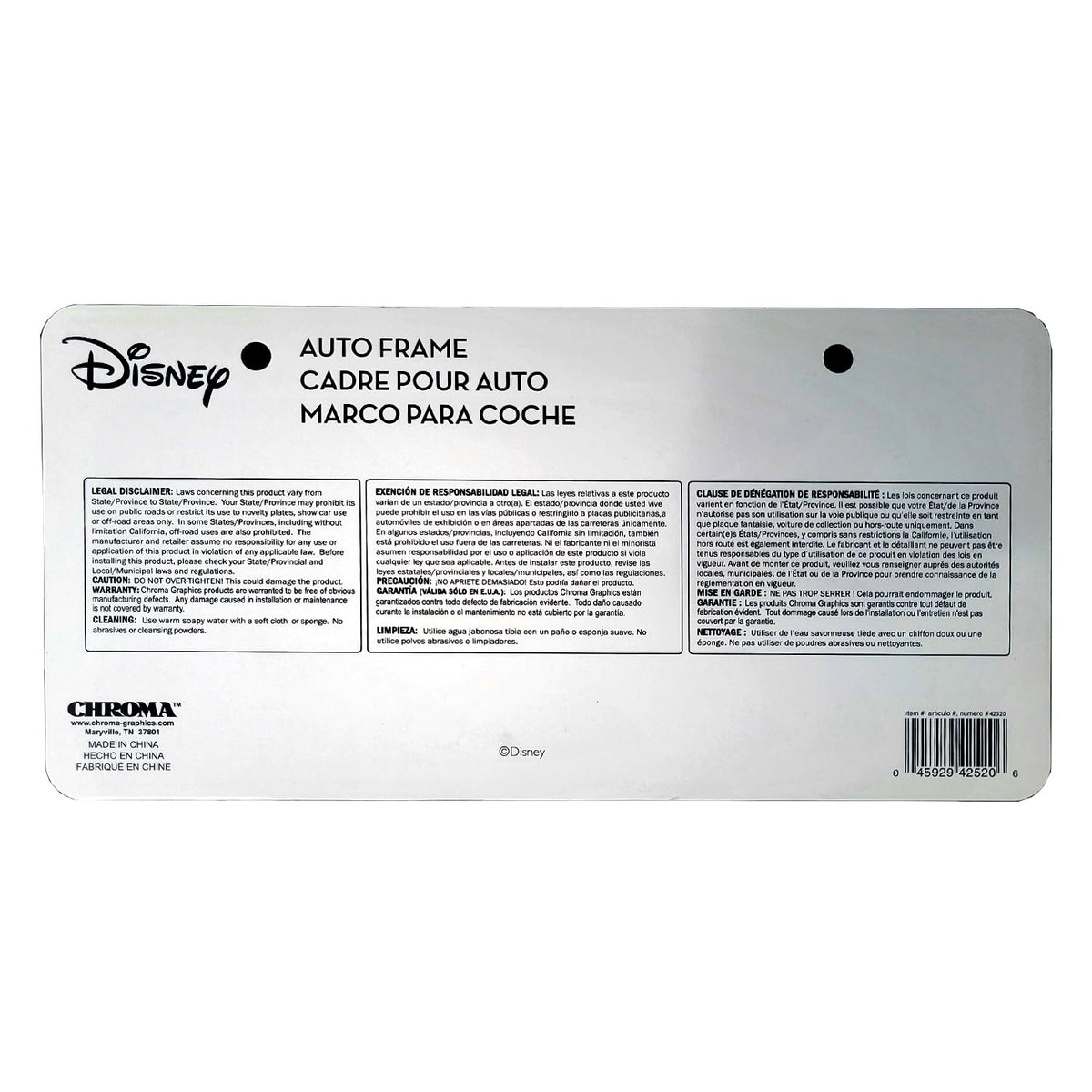 Stitch license plate frame detail