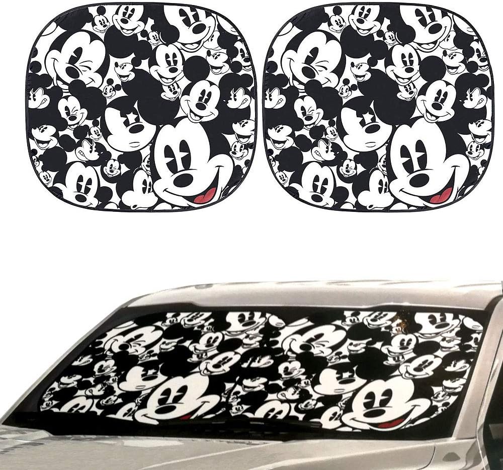 Disney Mickey Expressions Sunshade and License Plate Frame Bundle