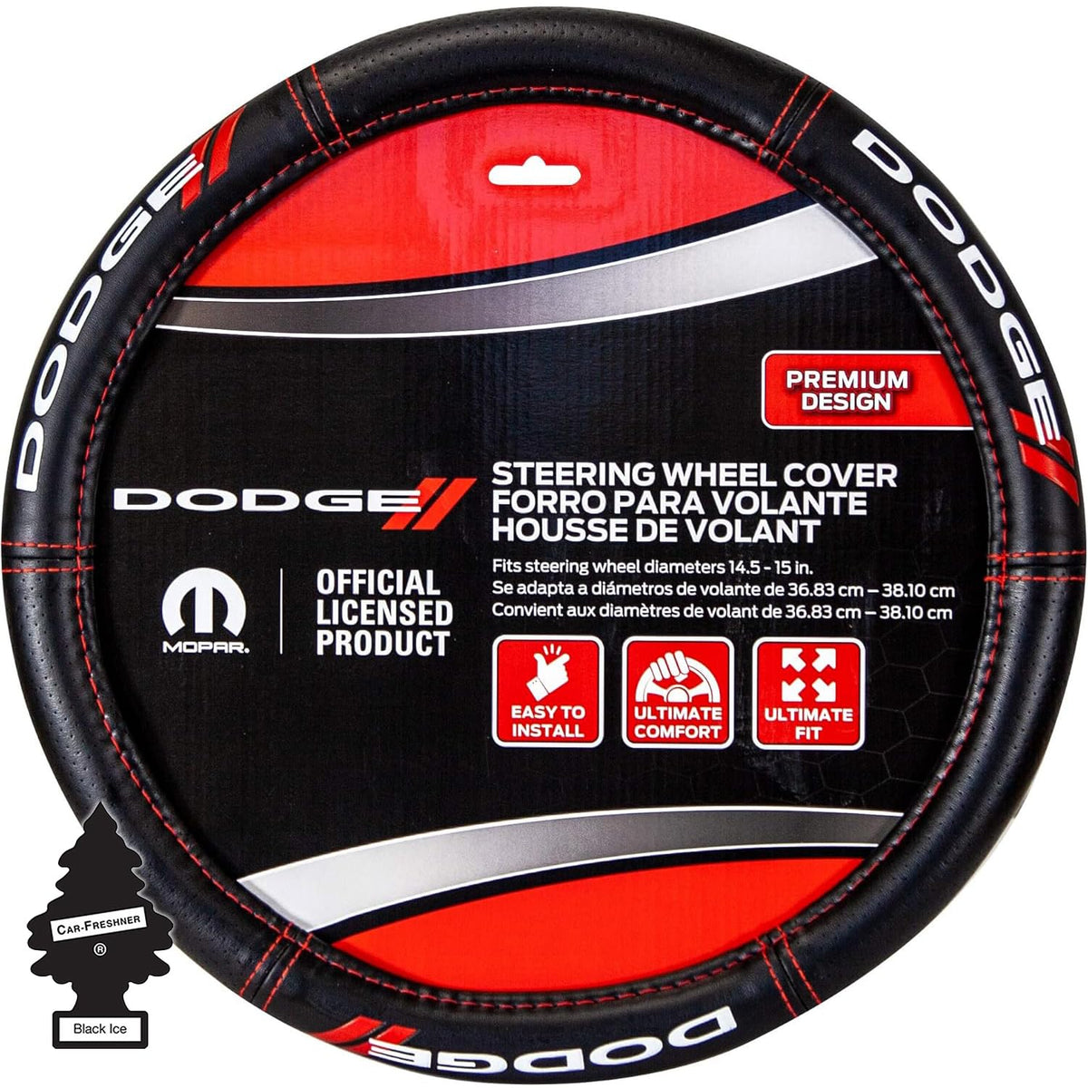 Plasticolor Steering Wheel Cover Compatible with Dodge with Air Freshener