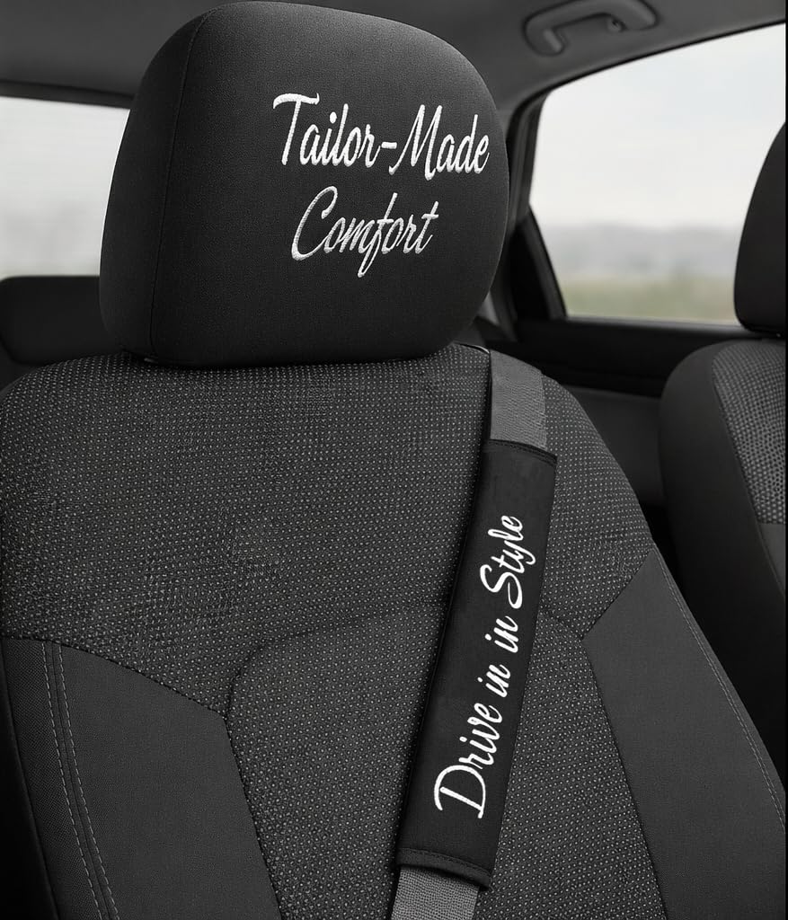 Personalized Headrest Cover & Seat Belt Pad, 2-Piece Gift Set