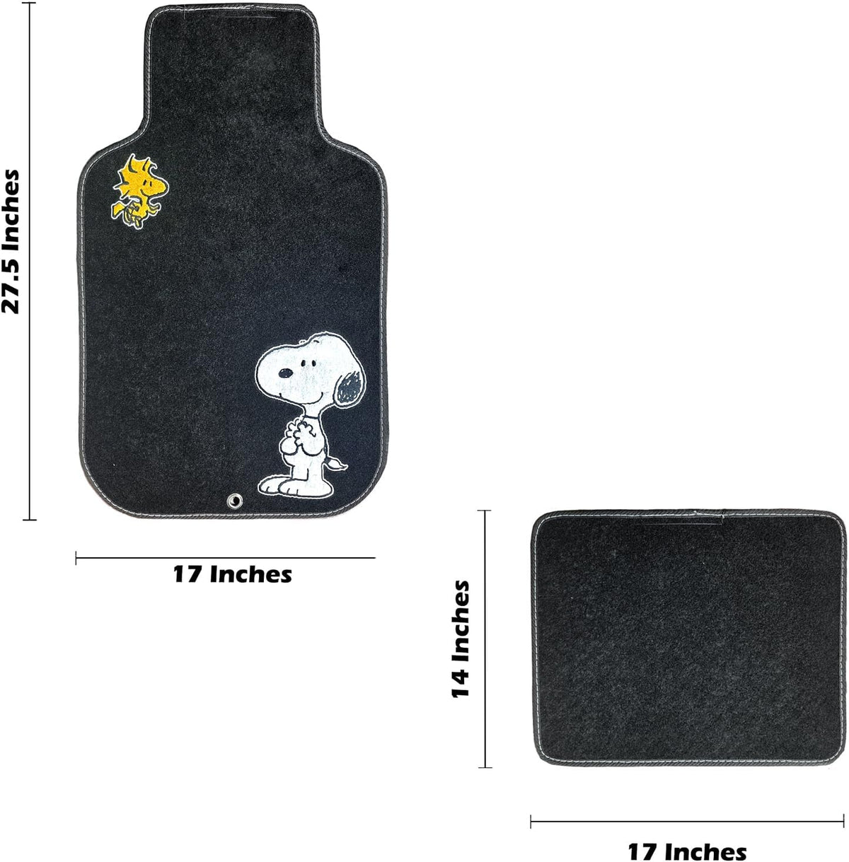 Peanuts Snoopy and Woodstock Carpet Car Floor Mats with Air Freshener - 5-Piece Set