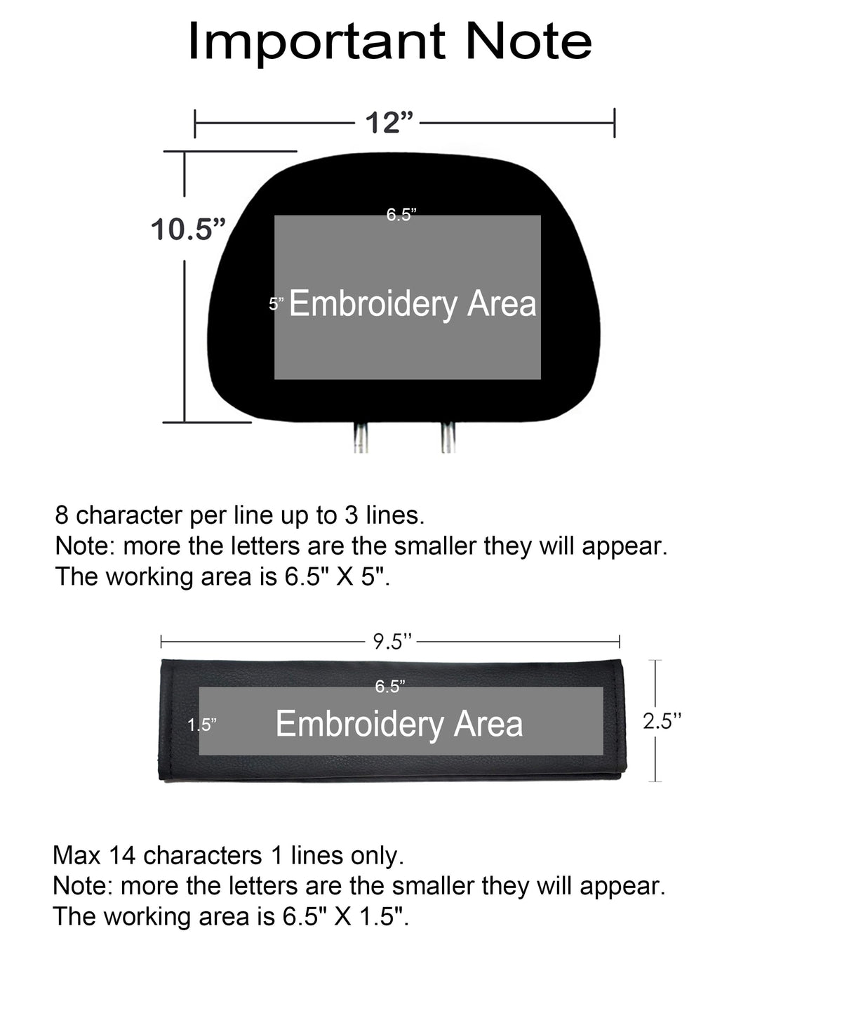 Personalized Headrest Covers & Seat Belt Pads, 4-Piece Set