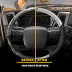 Extra Large 18in Steering Wheel Cover Black Silver Truck RV Air Bundle