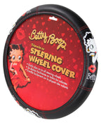 New Betty Boop Timeless Front Low Back Car Seat Covers & Steering Wheel Cover Embroidery Kiss Headrest Cover (Steering Wheel) - Yupbizauto
