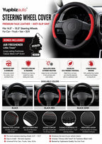 Yupbizauto Faux Leather Steering Wheel Cover with Air Freshener Set