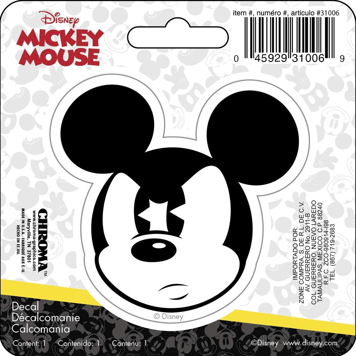 Chroma Graphics Mickey Mouse 4x4 Vinyl Decal
