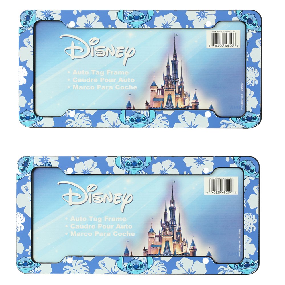 Lilo & Stitch blue Hawaiian license plate frame pair