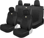 Caterpillar Mesh Flex Car Seat Covers – Full 8-Piece Set, Black