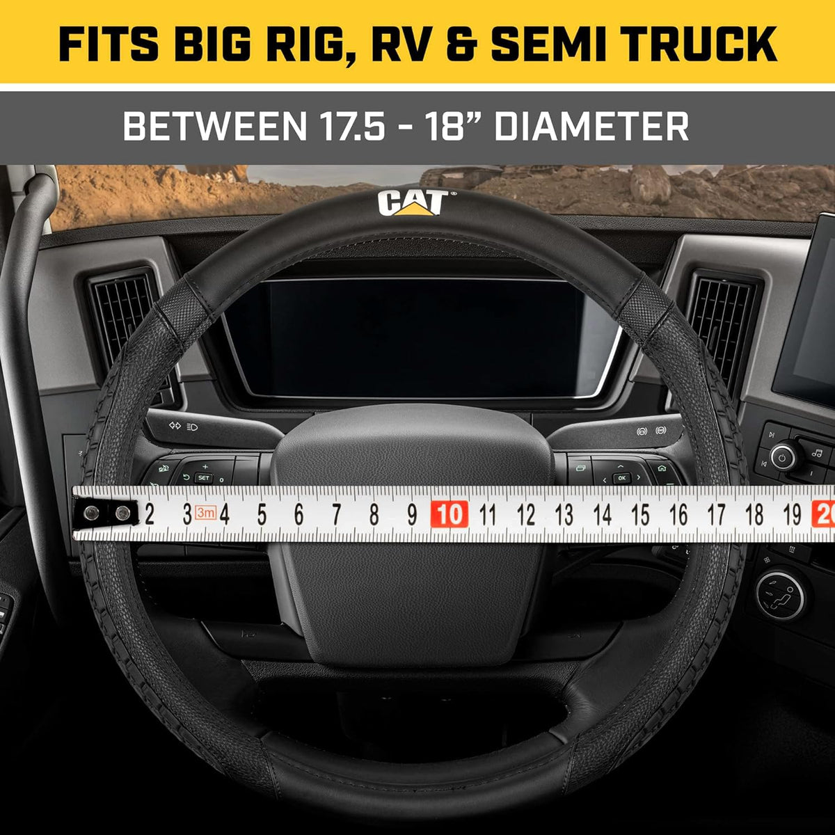 18in Tire Tread Steering Wheel Cover Black Truck RV Air Freshener