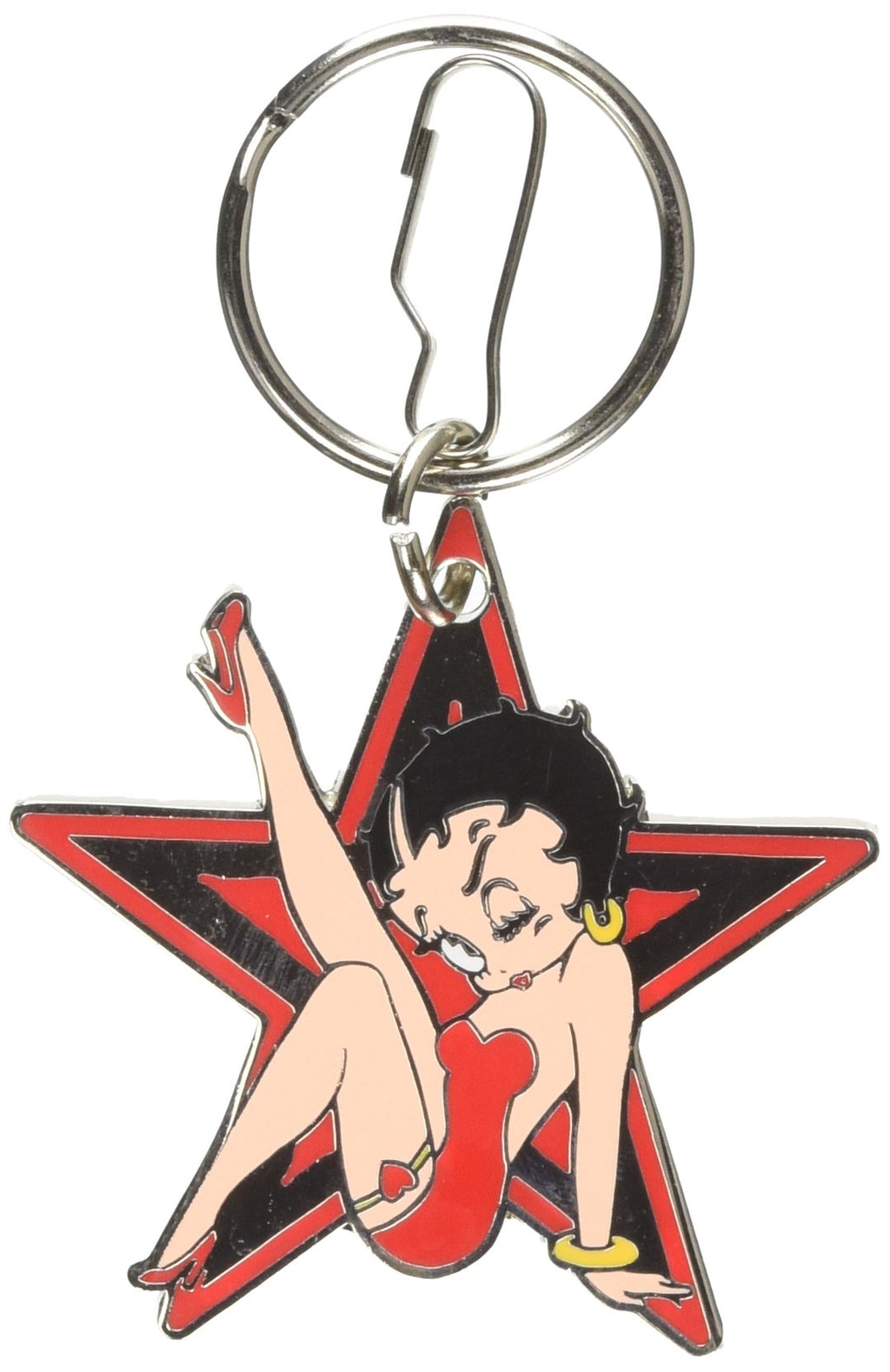 Plasticolor-004143R01 Betty Boop Star Enamel Key Chain, Red and Black - image 3
