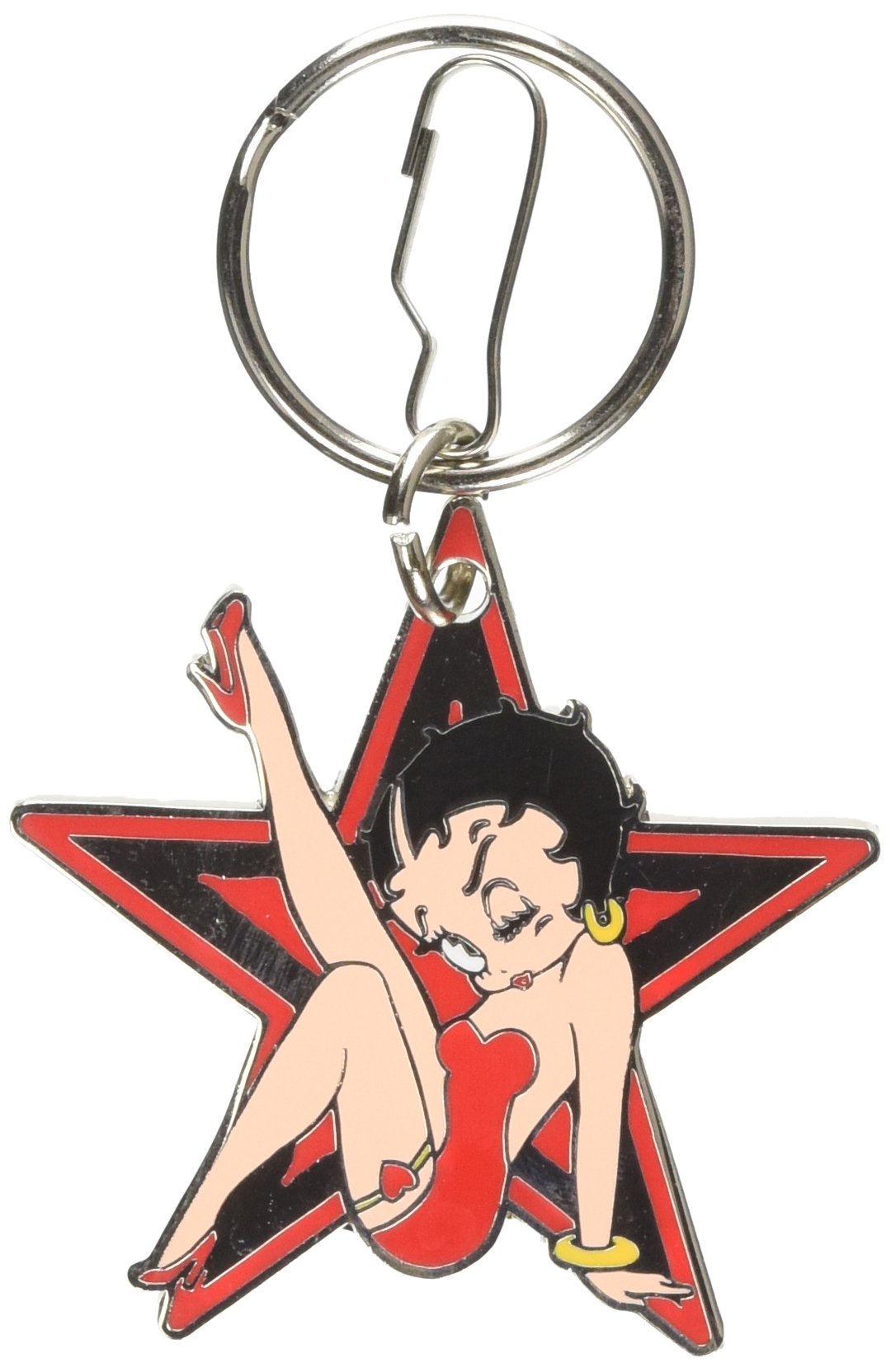 Plasticolor-004143R01 Betty Boop Star Enamel Key Chain, Red and Black - image 3