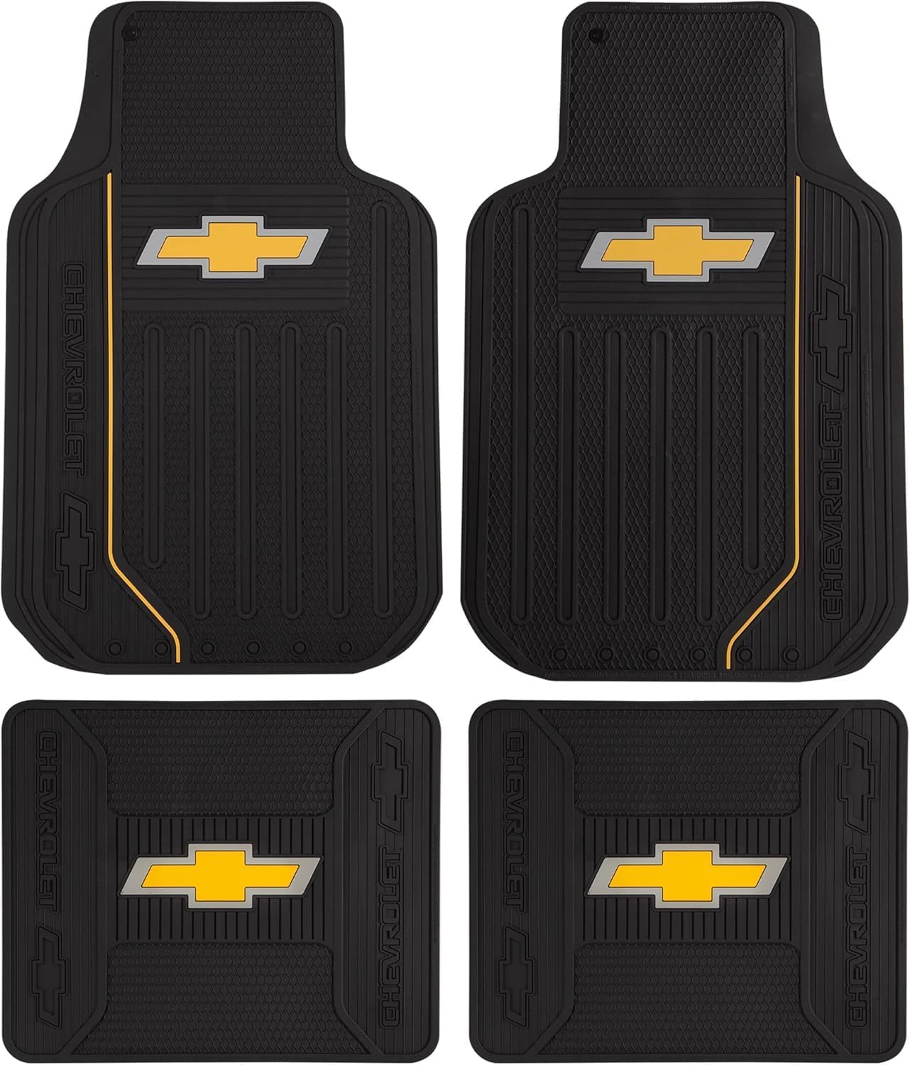 Premium Sideless Seat Cover Bundle Set with Floor Mats & Steering Wheel Cover – for Chevrolet Cars, Trucks, and SUVs - Yupbizauto