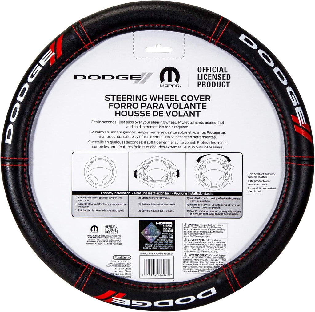 Plasticolor Steering Wheel Cover Compatible with Dodge with Air Freshener