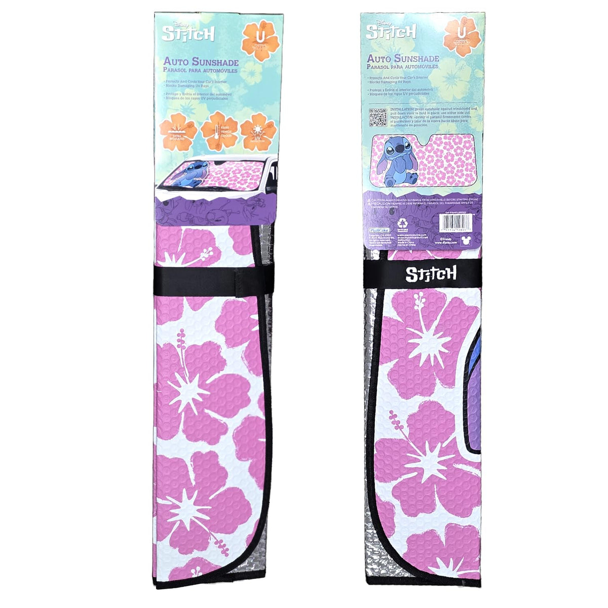 Stitch pink hibiscus sunshade packaging