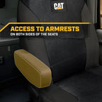 Caterpillar black mesh truck seat cover with armrest access