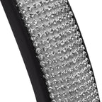 Bling Silver Glitter Diamond Leather Steering Wheel Cover with 9 Rows Crystal Rhinestones, Fits Wheels 14.5-15 inch for Women/Girls