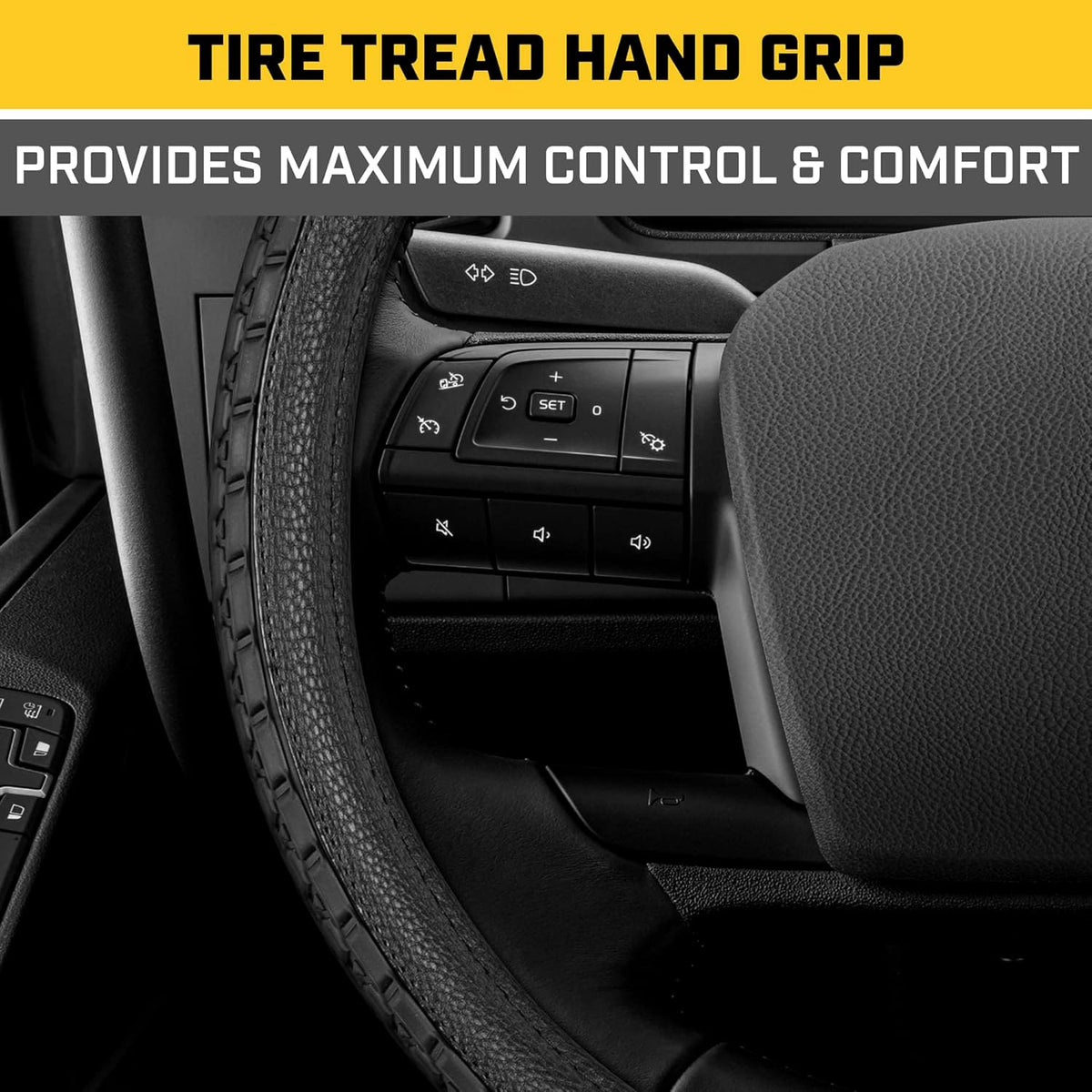 18in Tire Tread Steering Wheel Cover Black Truck RV Air Freshener