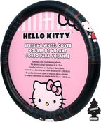 Hello Kitty Car Steering Wheel Cover Cord Design Air Freshener Bundle Univesal Fit Standard Size(14" 1/2-15" 1/4)