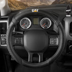 Caterpillar Car Steering Wheel Cover, Large 16 inch Size, Tire Tread Inspired Traction Grip Design, Black Steering Wheel Cover for Car Auto Truck Van SUV Bundle 7861