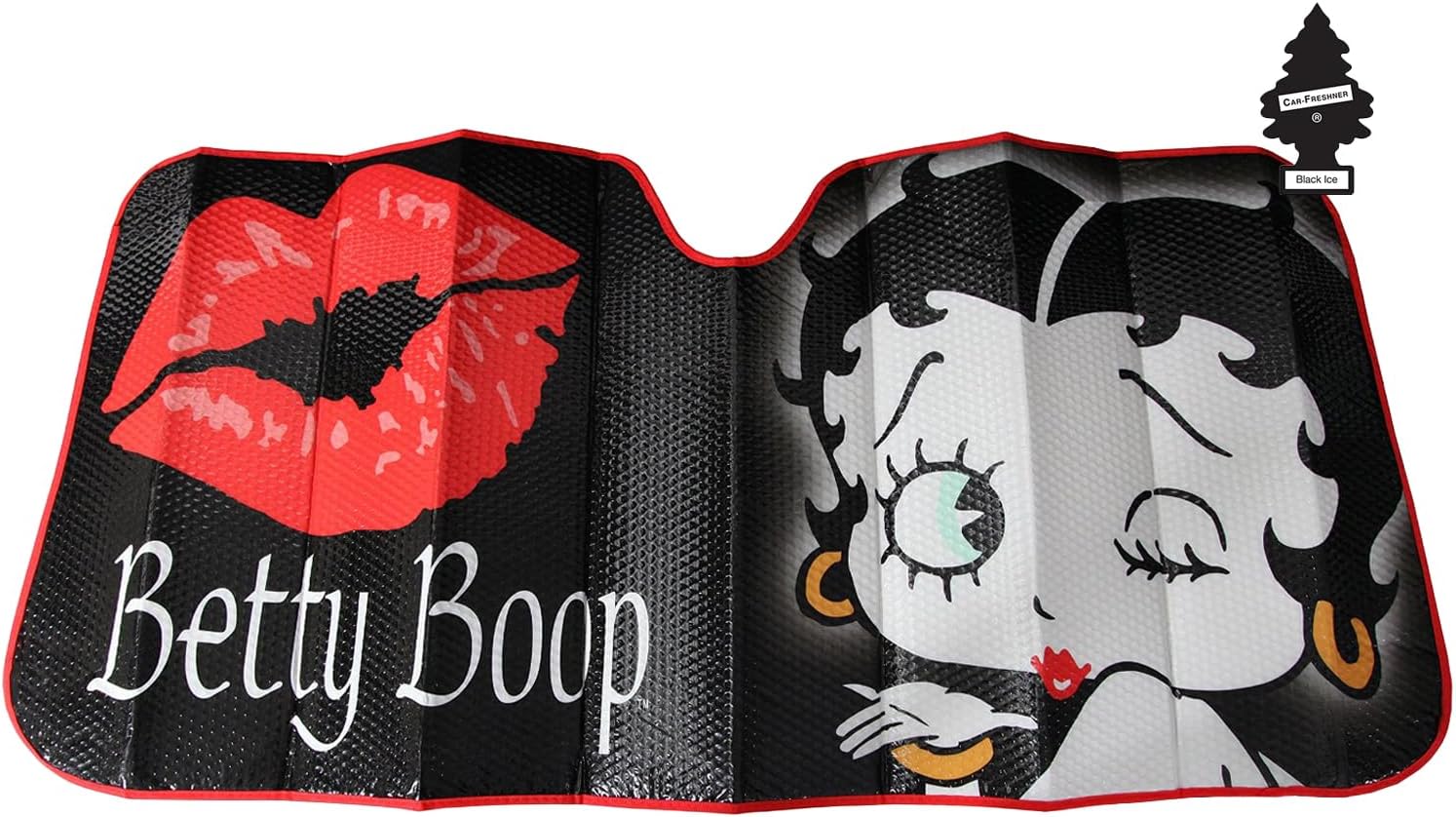 New Betty Boop Timeless Car Windshield Sun Shade | Reflector Sunshade Offers Ultimate Protection for Car Interior | Cool Reflective Sun Blocker Bundle Set -58 x 28 Inch - Yupbizauto