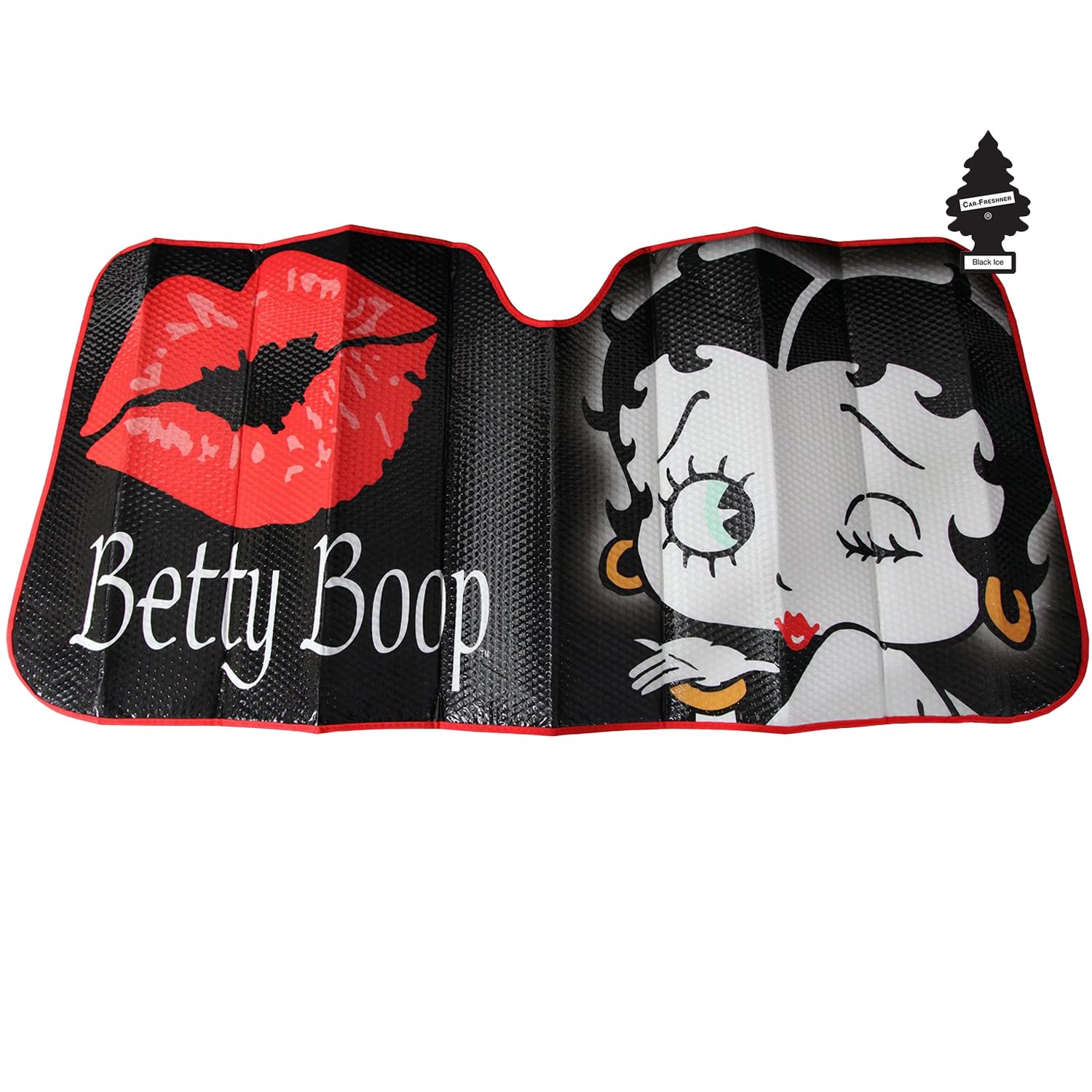 New Betty Boop Timeless Car Windshield Sun Shade | Reflector Sunshade Offers Ultimate Protection for Car Interior | Cool Reflective Sun Blocker Bundle Set -58 x 28 Inch - Yupbizauto