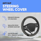 Yupbizauto Faux Leather Steering Wheel Cover with Air Freshener Set
